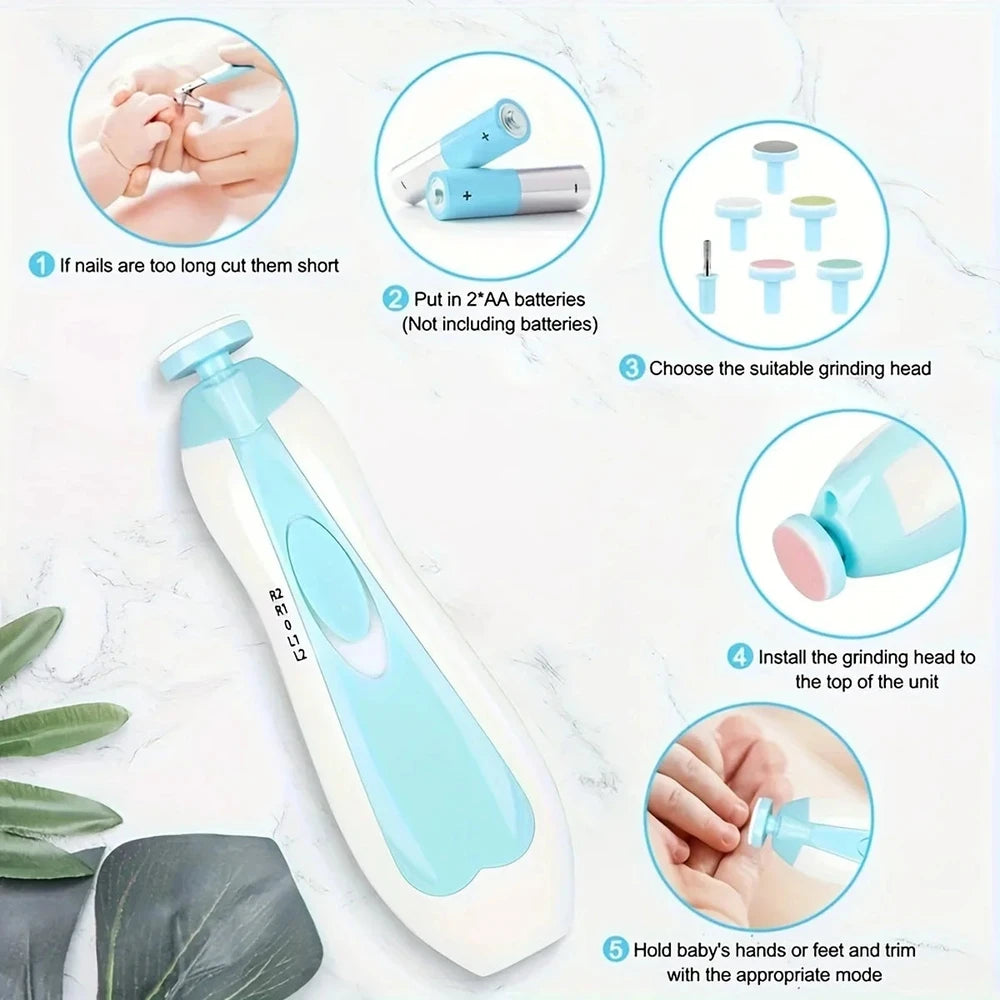 Baby Electric Nail Trimmer & File Set