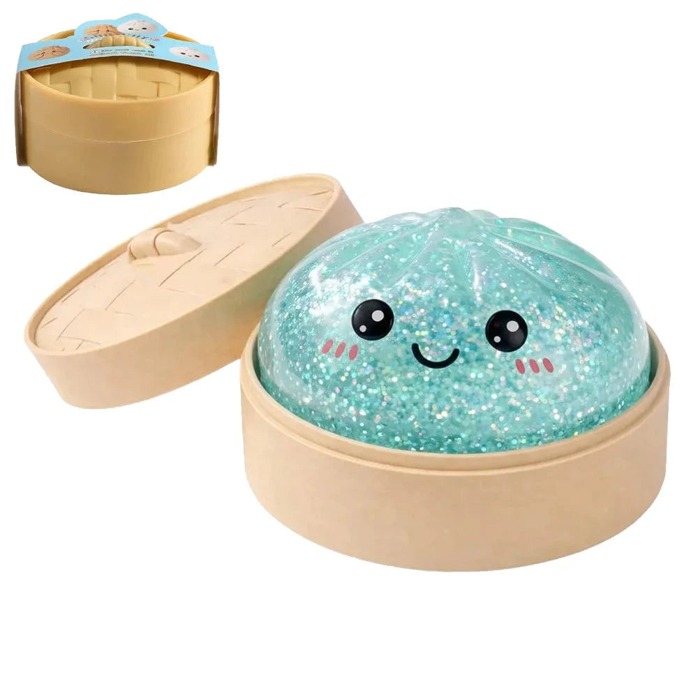 2026 steamed bun Squishy Toy with steamer Box Stress reducing rebound toy Stress Relief Sensory Ball For Adults