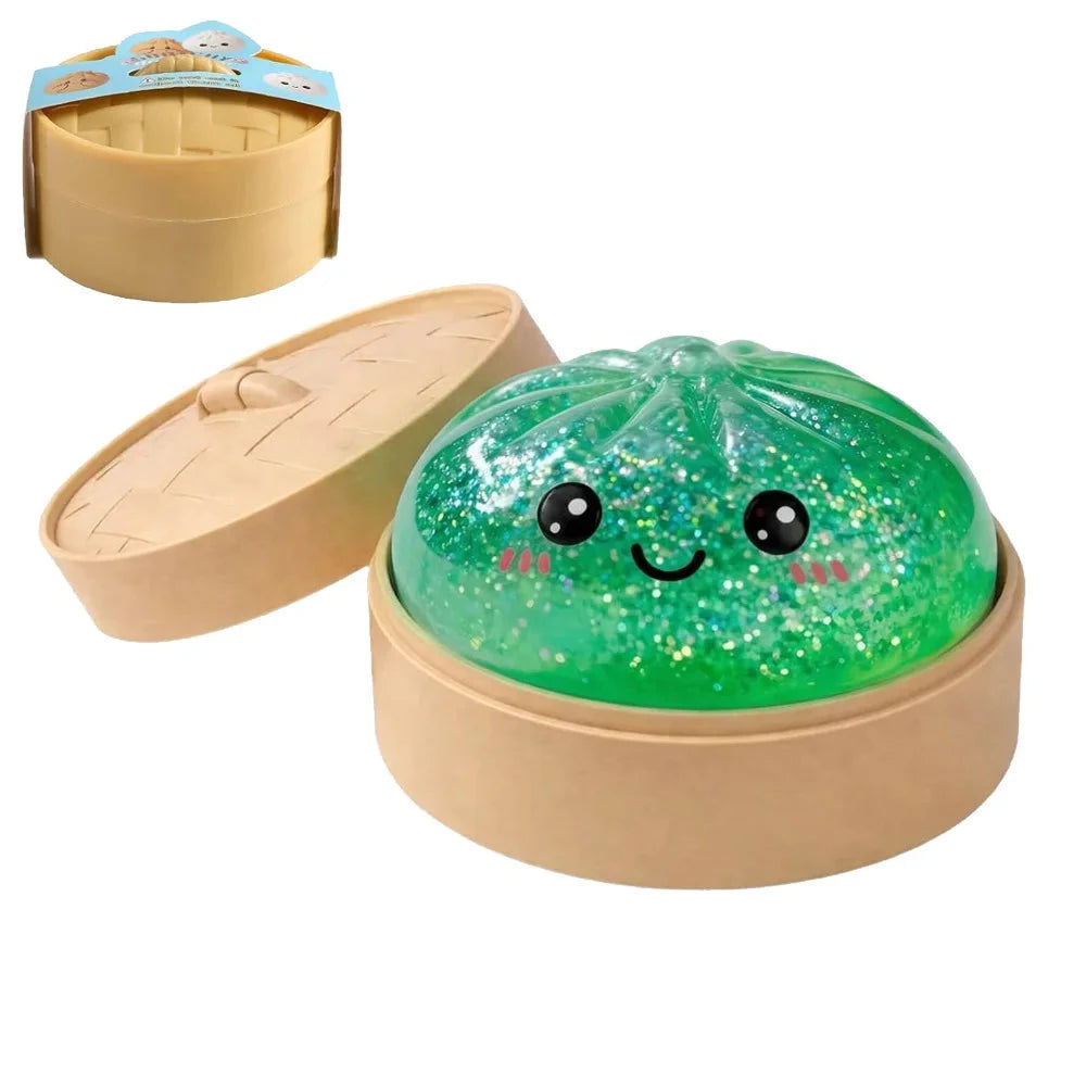 2026 steamed bun Squishy Toy with steamer Box Stress reducing rebound toy Stress Relief Sensory Ball For Adults