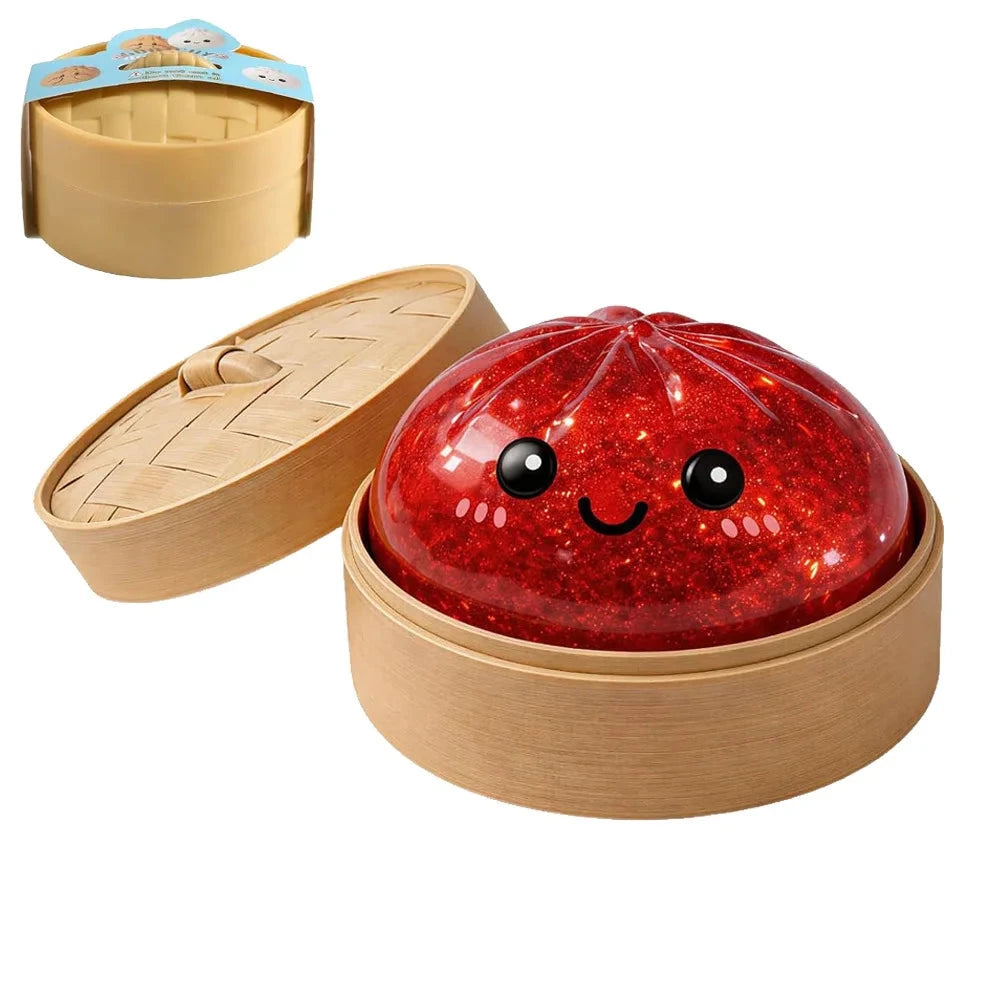 2026 steamed bun Squishy Toy with steamer Box Stress reducing rebound toy Stress Relief Sensory Ball For Adults