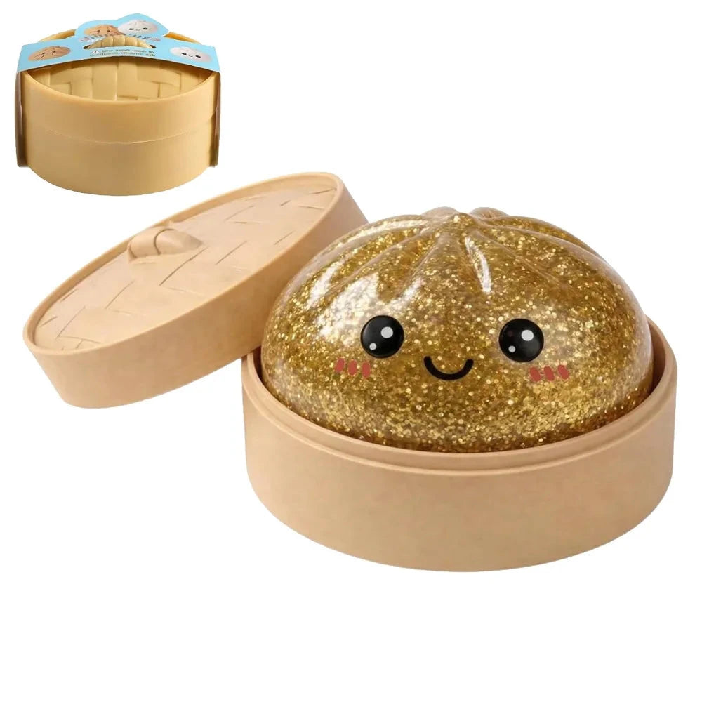 2026 steamed bun Squishy Toy with steamer Box Stress reducing rebound toy Stress Relief Sensory Ball For Adults