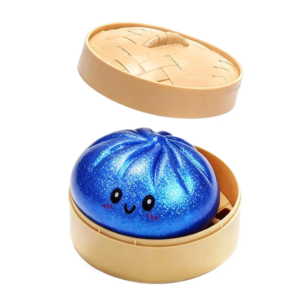2026 steamed bun Squishy Toy with steamer Box Stress reducing rebound toy Stress Relief Sensory Ball For Adults
