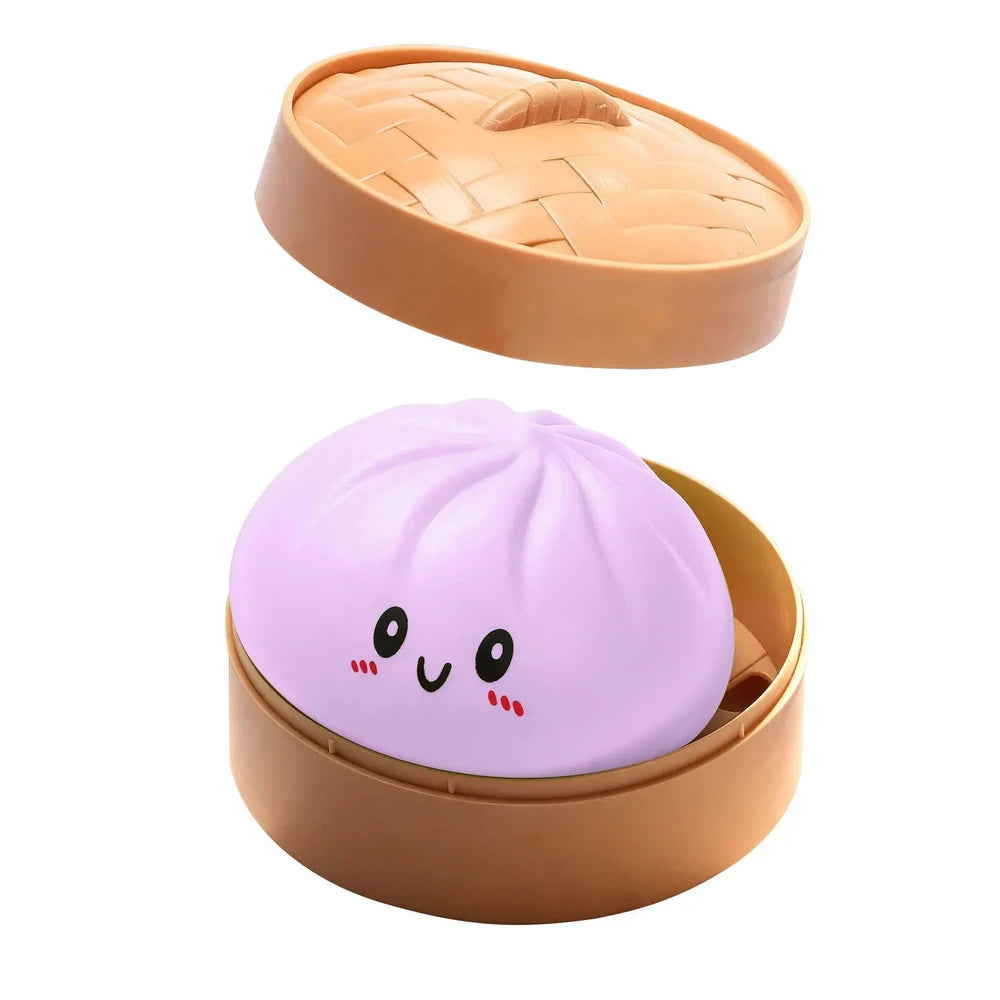 2026 steamed bun Squishy Toy with steamer Box Stress reducing rebound toy Stress Relief Sensory Ball For Adults