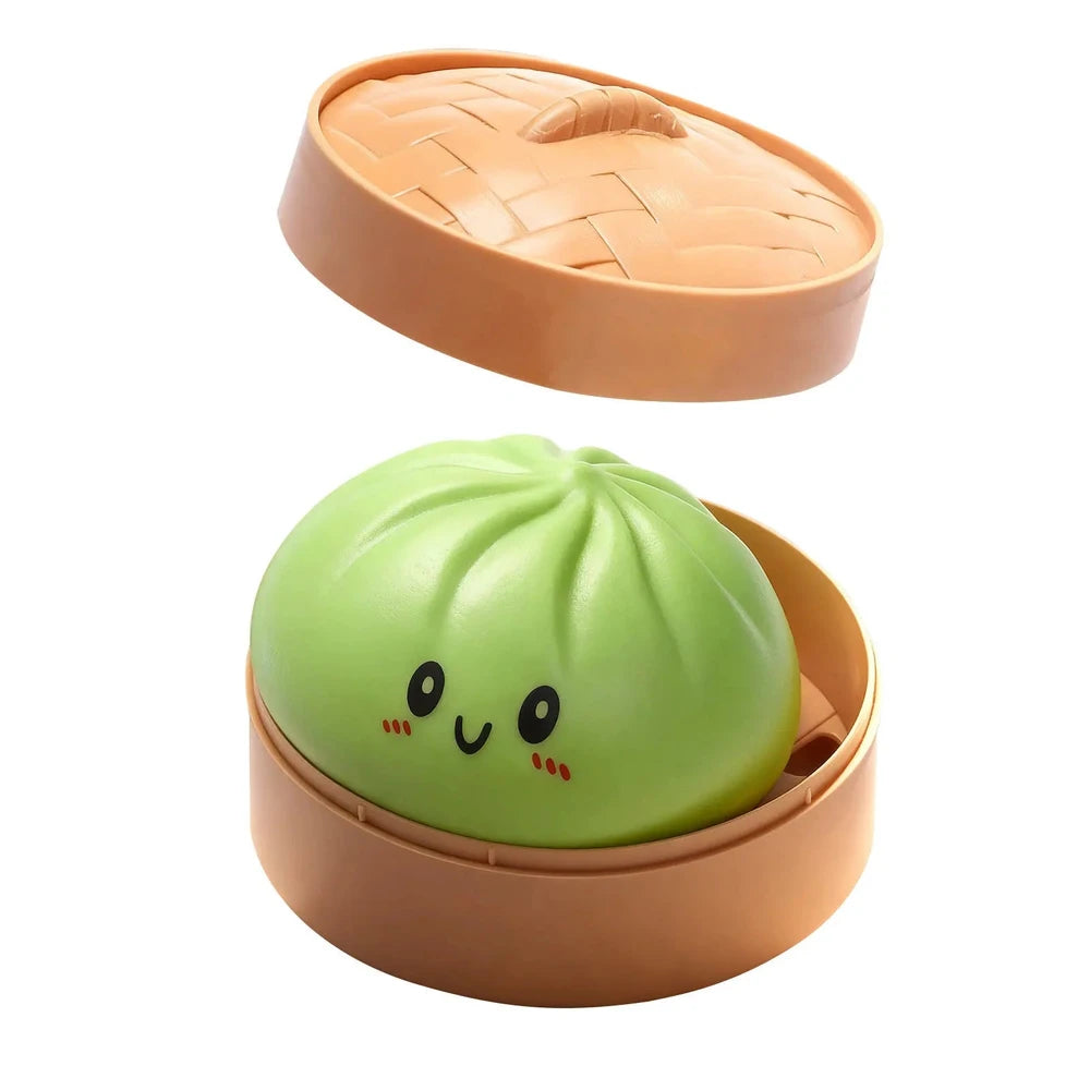 2026 steamed bun Squishy Toy with steamer Box Stress reducing rebound toy Stress Relief Sensory Ball For Adults