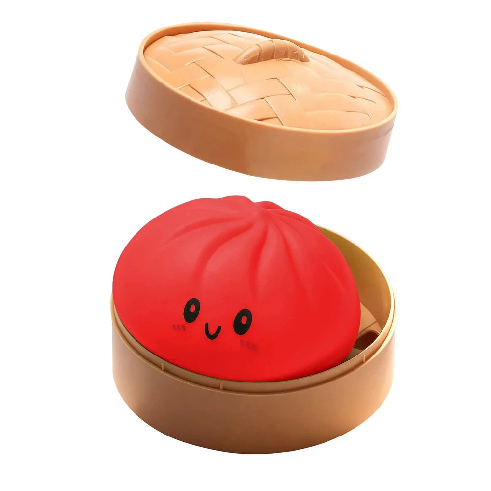 2026 steamed bun Squishy Toy with steamer Box Stress reducing rebound toy Stress Relief Sensory Ball For Adults